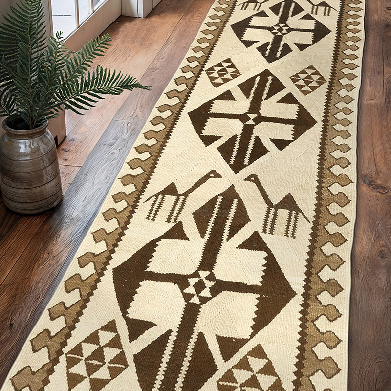 Vintage Anadolu Kilim Yolluk - 97 cm x 345 cm - K0061706