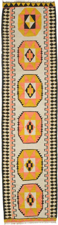 Vintage Anadolu Kilim Yolluk - 97 cm x 381 cm