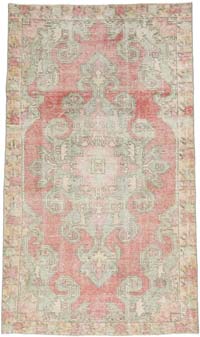 Vintage Turkish Hand-Knotted Rug - 128 cm x 213 cm