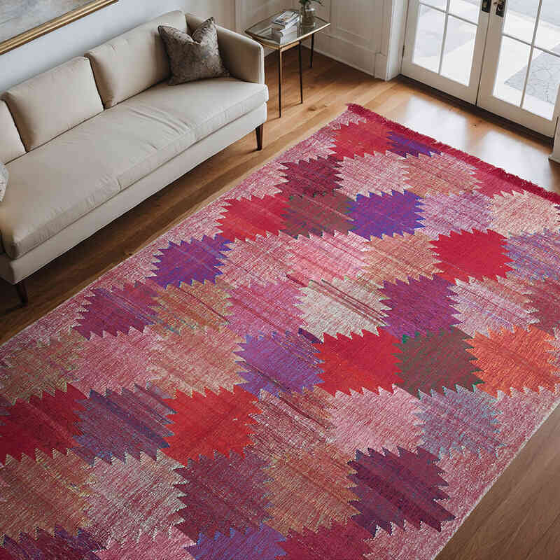 New Handwoven Turkish Kilim Rug - 7' 10" x 11' 6" (94" x 138") - K0061829