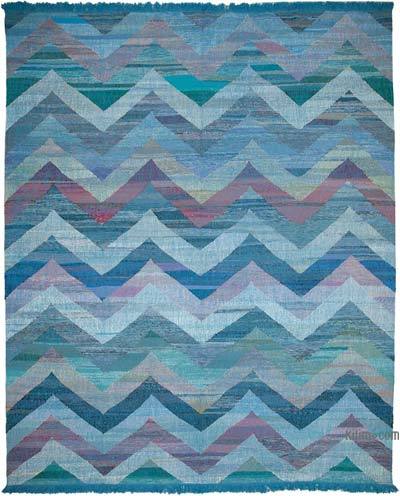 新的手工编织的土耳其乞线地毯-13'5“ x 16'5”（161英寸x 197英寸）