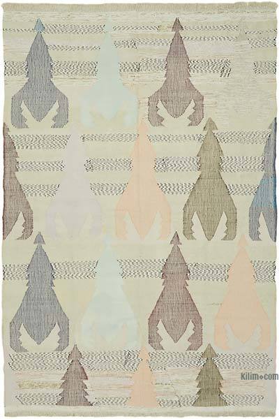 新的手工编织的土耳其乞线地毯-8'4“ x 11'7”（100英寸x 139英寸）