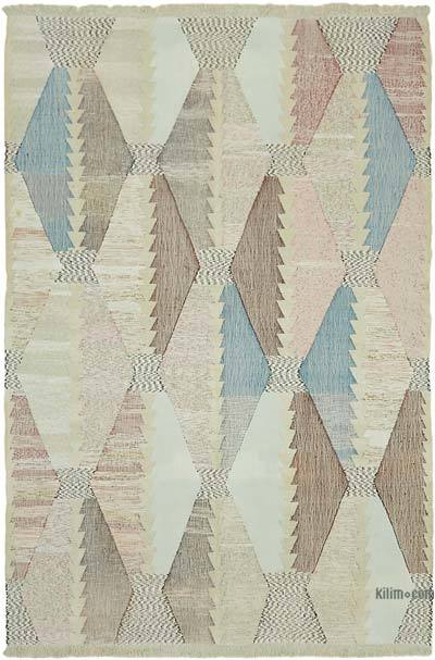 新的手工编织的土耳其乞线地毯-8'2“ x 11'11”（98英寸x 143英寸）