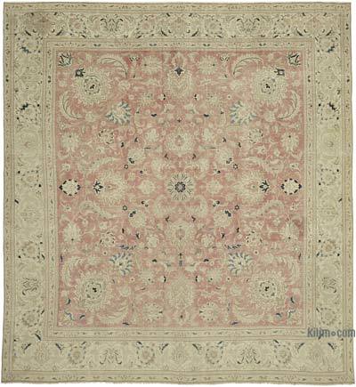 Beige Vintage Hand-Knotted Persian Rug - 10' 6" x 11' 9" (126 in. x 141 in.)