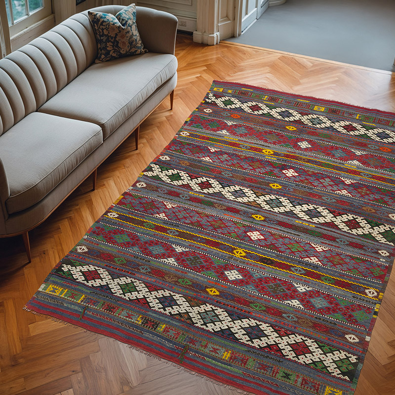 Alfombra Vintage Balikesir Kilim - 203 cm x 288 cm - K0061914