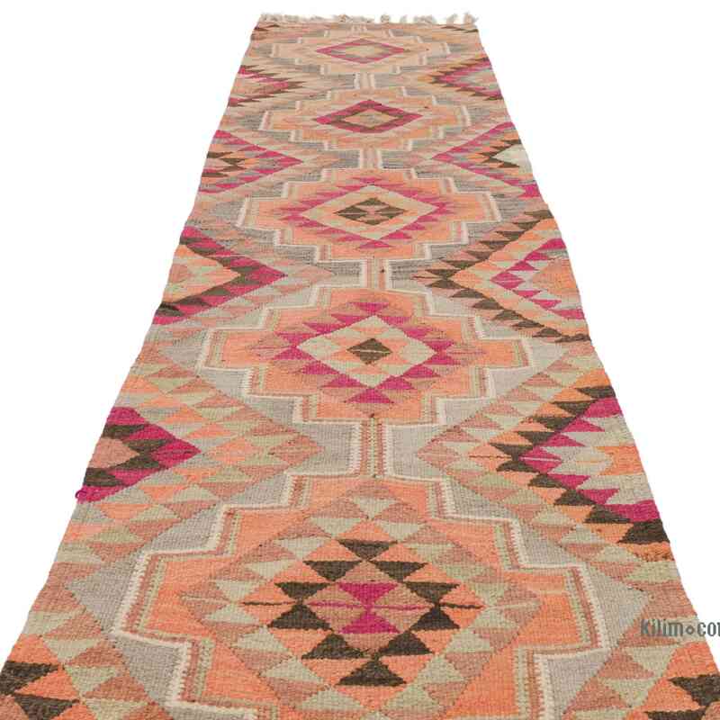 Vintage Tribal Kilim Runner - 3' 1" x 11' 10" (37" x 142") - K0061997