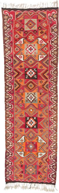 Vintage Anadolu Kilim Yolluk - 105 cm x 322 cm