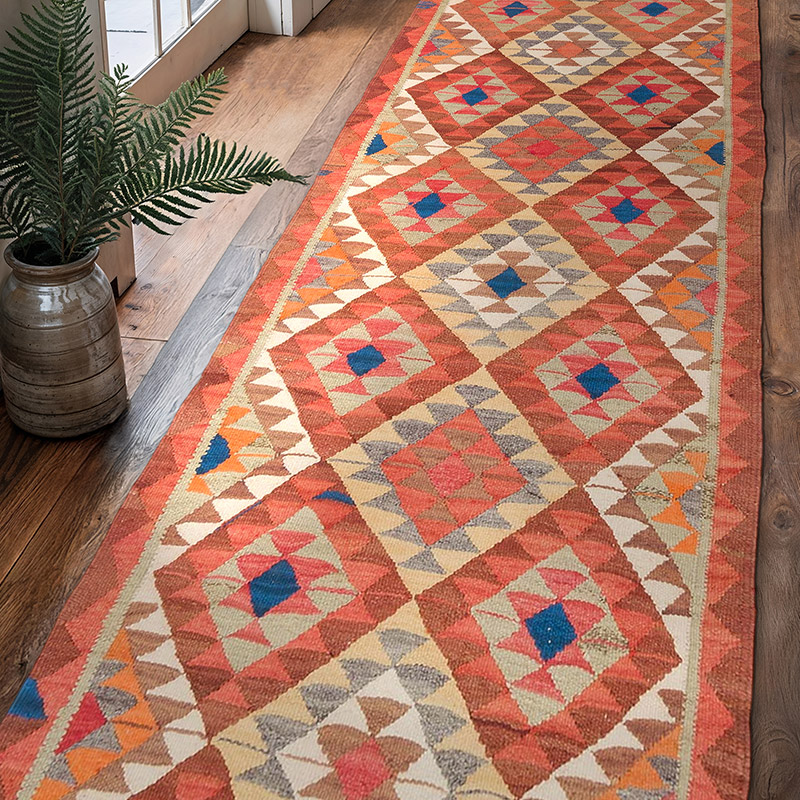 Alfombra Kilim Tribal Vintage - 100 cm x 300 cm - K0062003