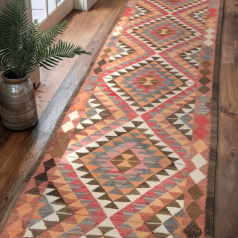 Vintage Anadolu Kilim Yolluk - 98 cm x 320 cm - K0062004