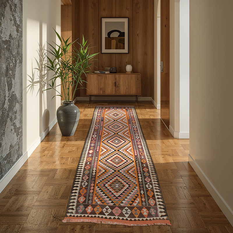 Alfombra Kilim Tribal Vintage - 100 cm x 285 cm - K0062013