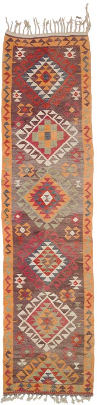 Vintage Anadolu Kilim Yolluk - 96 cm x 380 cm