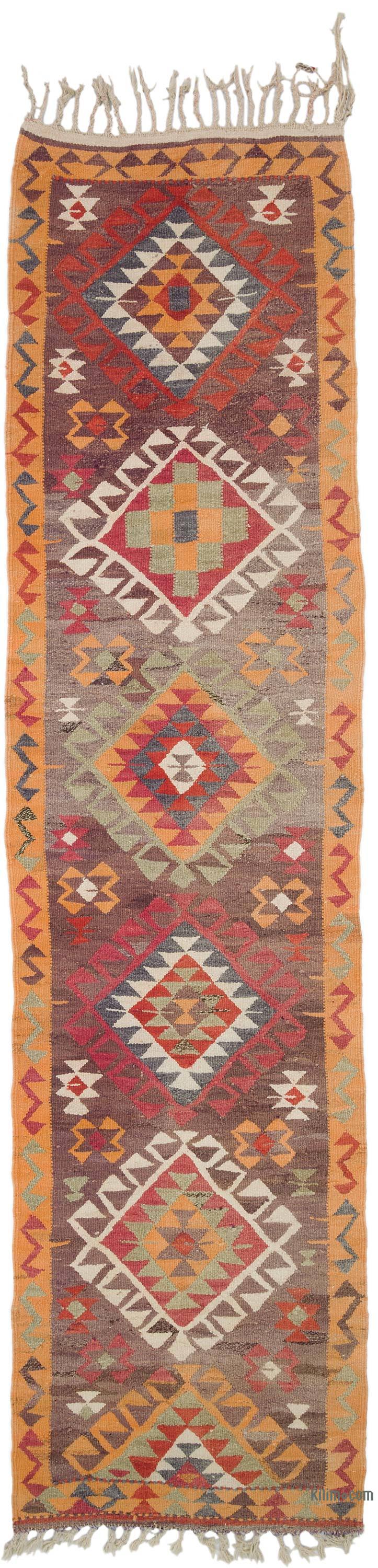 Vintage Tribal Kilim Runner - 3' 2" x 12' 6" (38" x 150") - K0062030