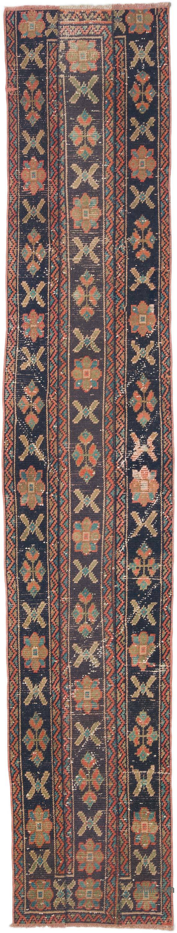 Vintage Turkish Hand-Knotted Runner - 2' 1" x 11'  (25 in. x 132 in.) - K0062034
