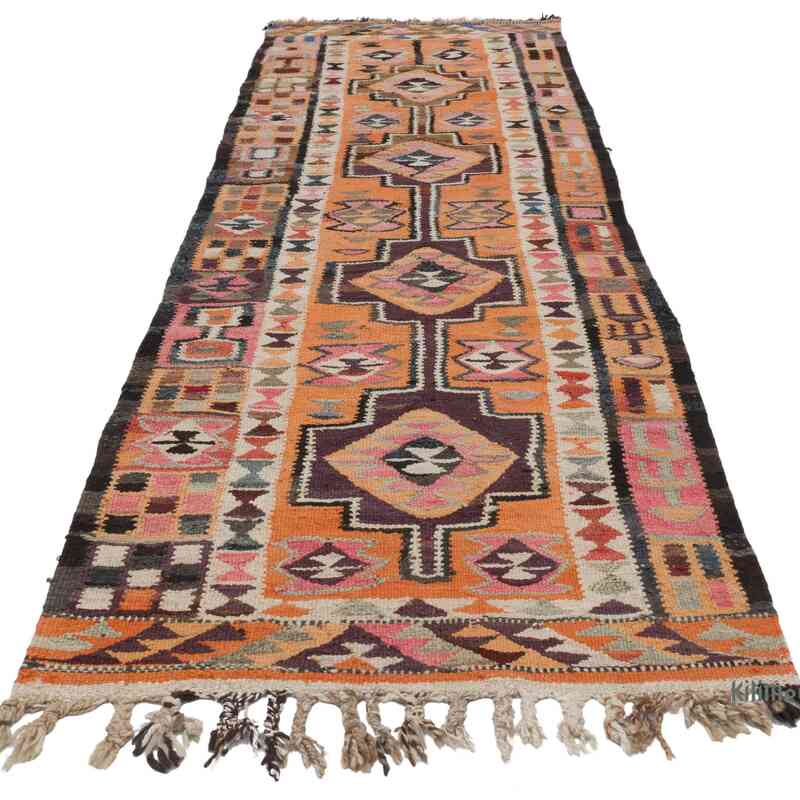 Vintage Tribal Kilim Runner - 3' 2" x 9' 7" (38" x 115") - K0062055