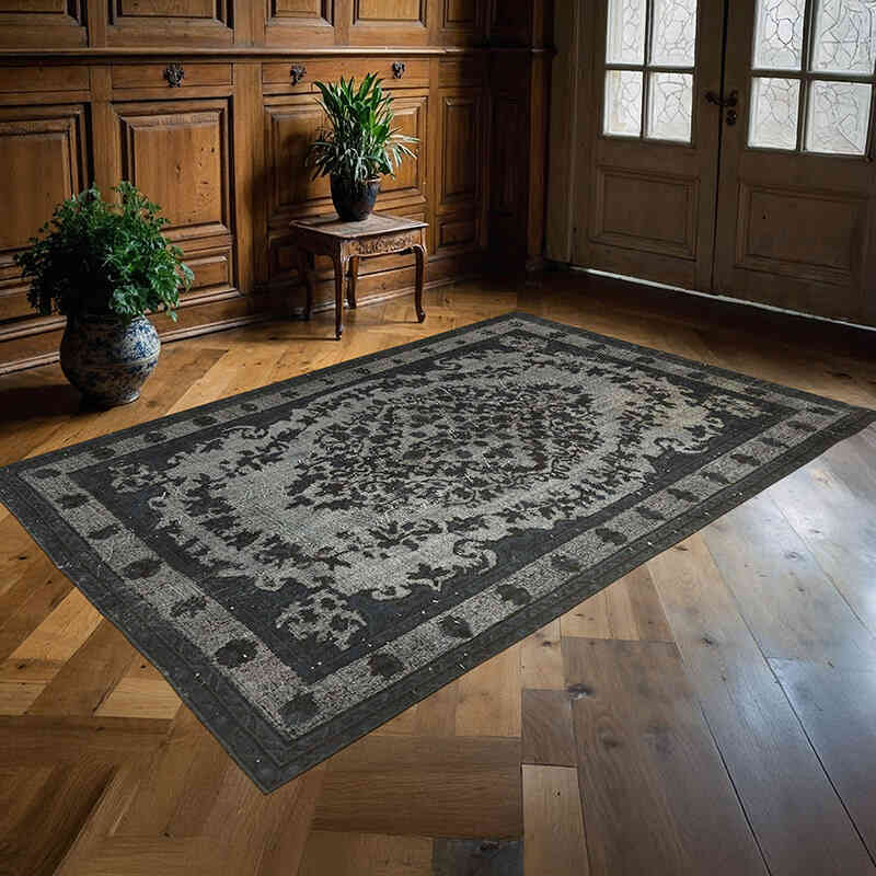 Hand Carved Over-Dyed Rug - 5' 9" x 8' 8" (69" x 104") - K0062374
