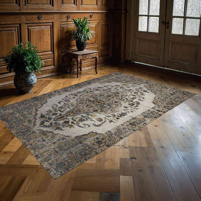 Alfombra Tallada a Mano Sobre Teñida - 169 cm x 263 cm - K0062387
