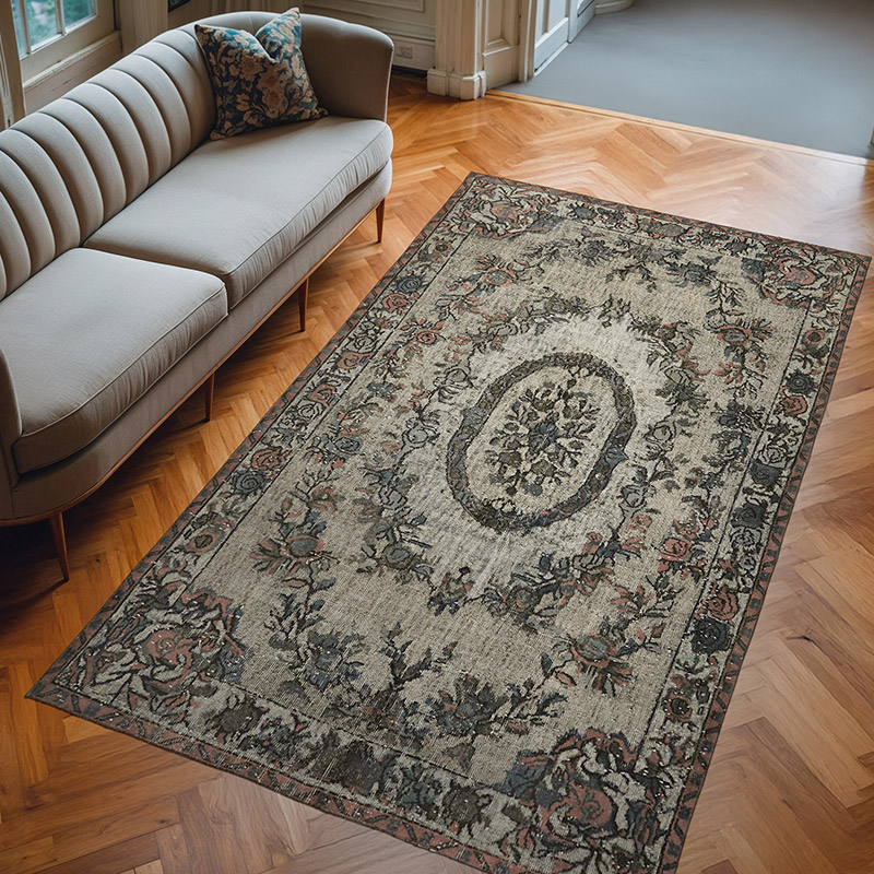 Alfombra Tallada a Mano Sobre Teñida - 173 cm x 284 cm - K0062389
