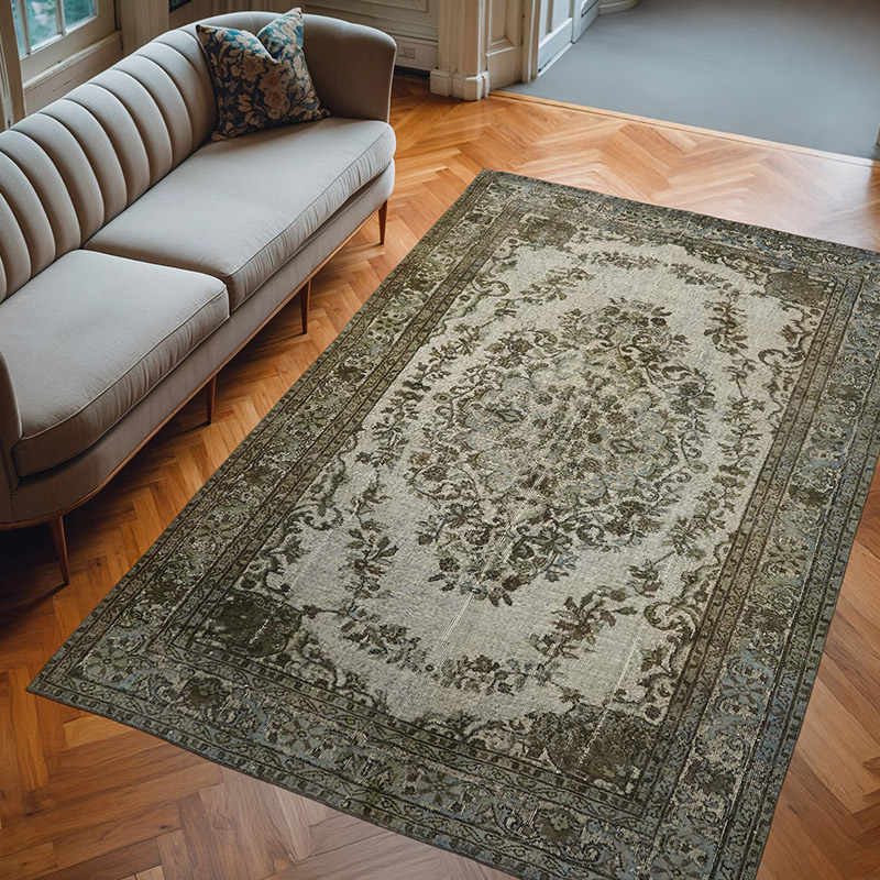 Hand Carved Over-Dyed Rug - 6' 4" x 9' 5" (76" x 113") - K0062401