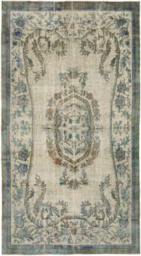 Hand Carved Over-Dyed Rug - 5' 3" x 9' 7" (63" x 115")