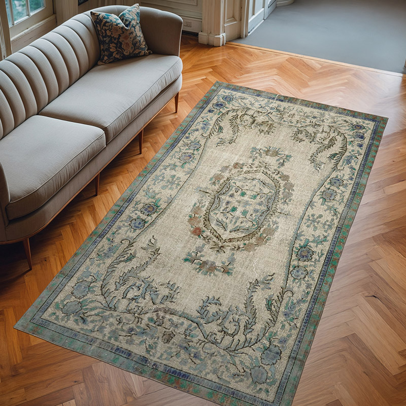 Alfombra Tallada a Mano Sobre Teñida - 161 cm x 291 cm - K0062408
