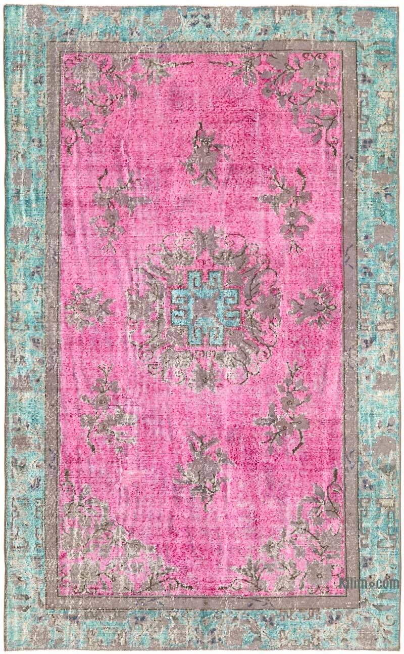 Hand Carved Over-Dyed Rug - 5' 4" x 8' 7" (64" x 103") - K0062421
