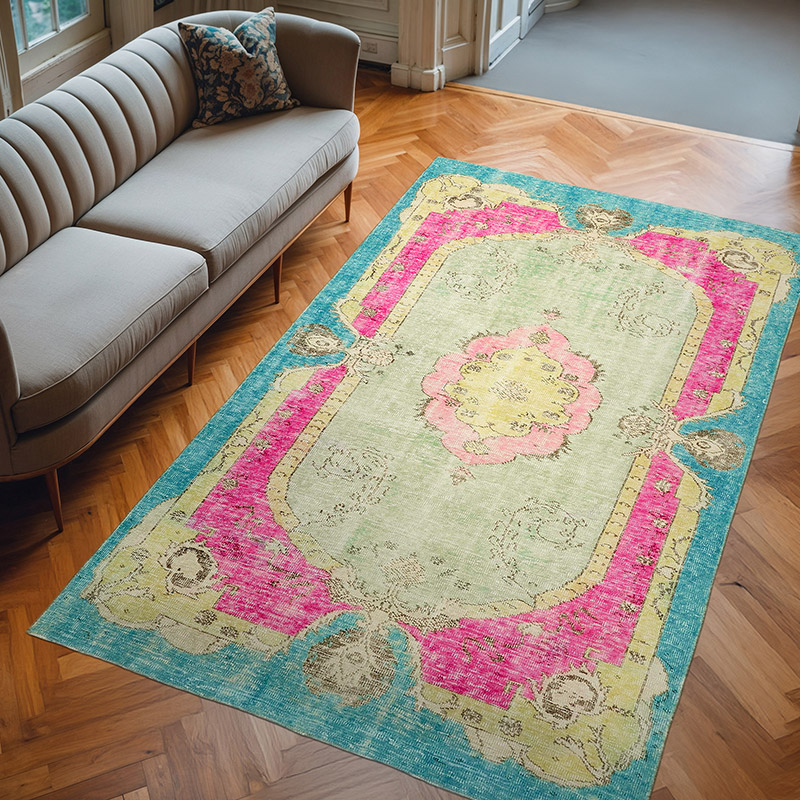 Hand Carved Over-Dyed Rug - 6' 3" x 9' 11" (75" x 119") - K0062426