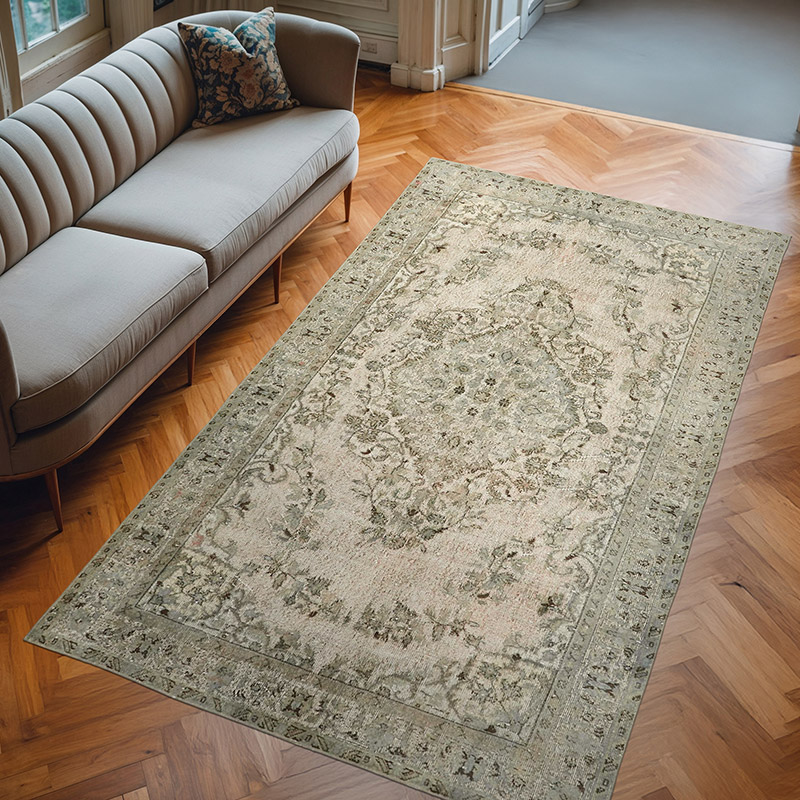 Alfombra Tallada a Mano Sobre Teñida - 173 cm x 291 cm - K0062441