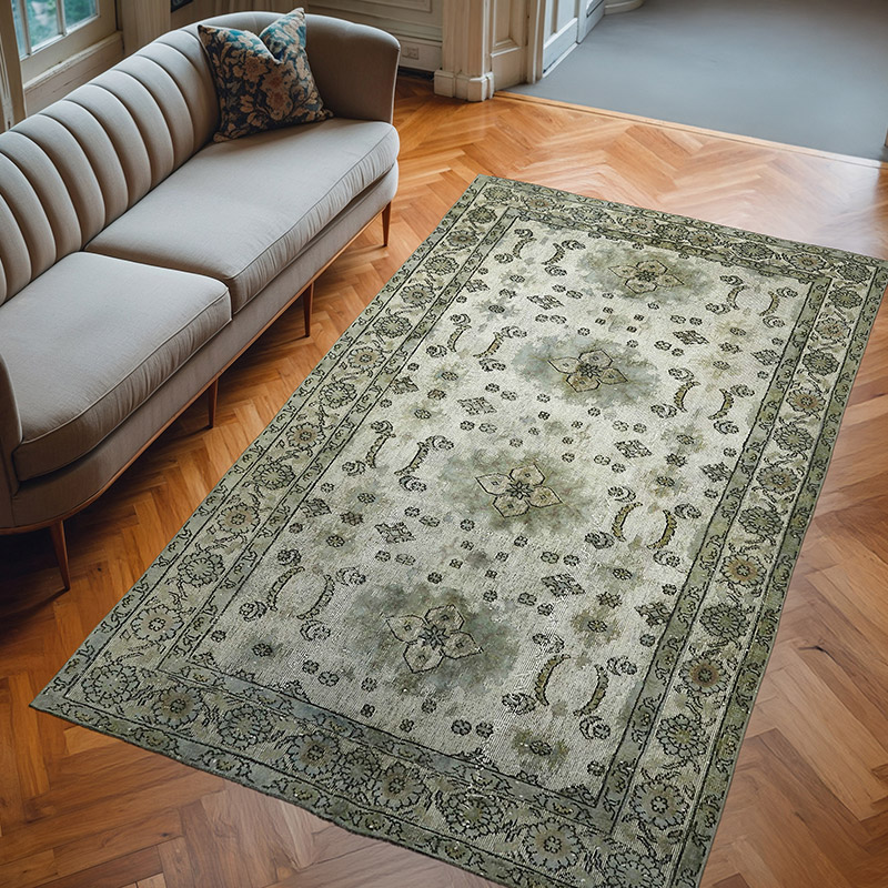 Alfombra Tallada a Mano Sobre Teñida - 175 cm x 290 cm - K0062448