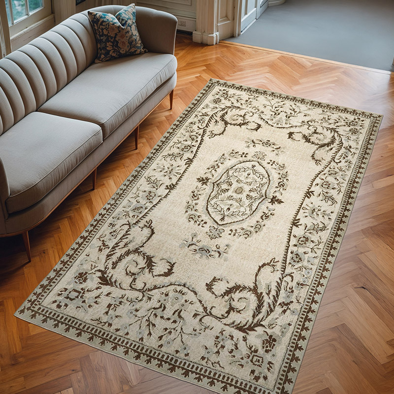 Alfombra Tallada a Mano Sobre Teñida - 164 cm x 281 cm - K0062449