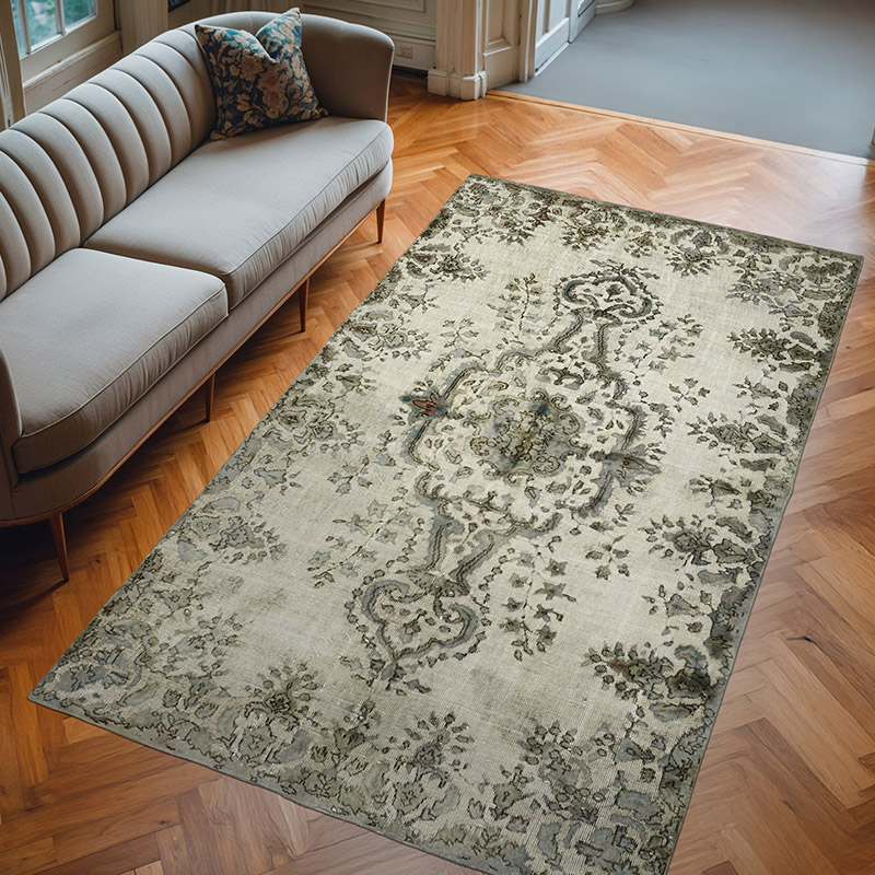 Alfombra Tallada a Mano Sobre Teñida - 168 cm x 280 cm - K0062455