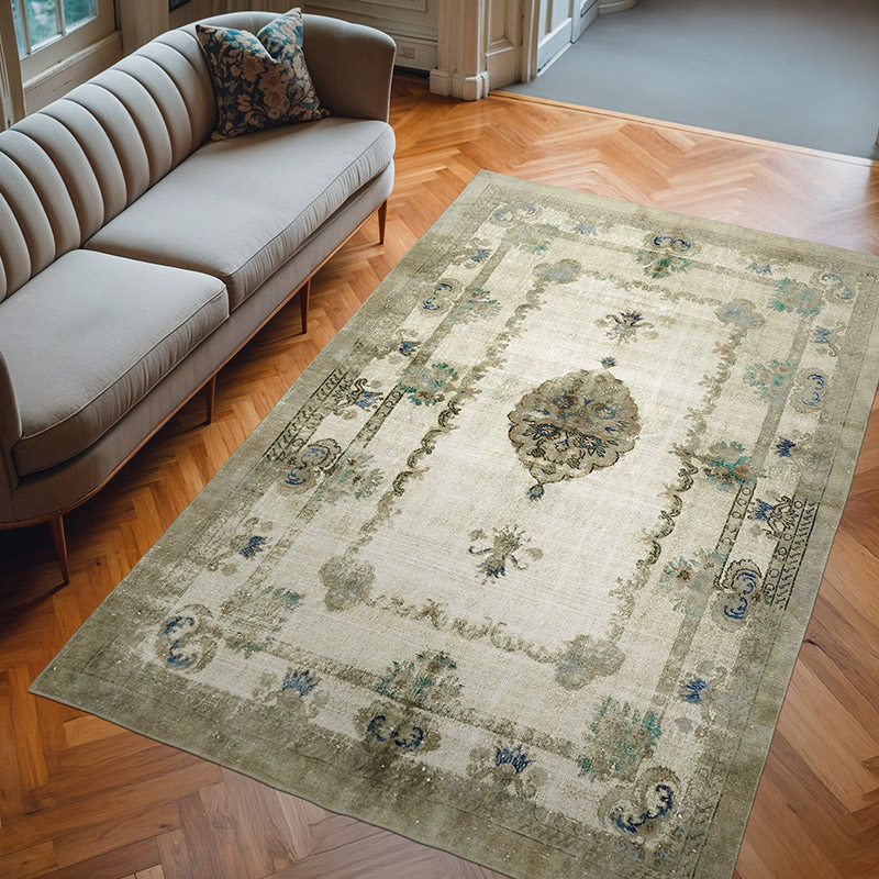 Alfombra Tallada a Mano Sobre Teñida - 182 cm x 280 cm - K0062456