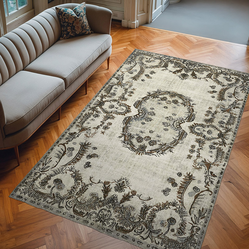 Hand Carved Over-Dyed Rug - 6' 7" x 10' 4" (79" x 124") - K0062457