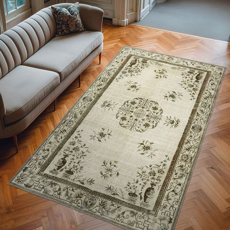 Hand Carved Over-Dyed Rug - 6' 2" x 10' 5" (74" x 125") - K0062458