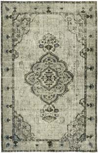 Mavi El Oyması Boyalı Halı - 194 cm x 291 cm
