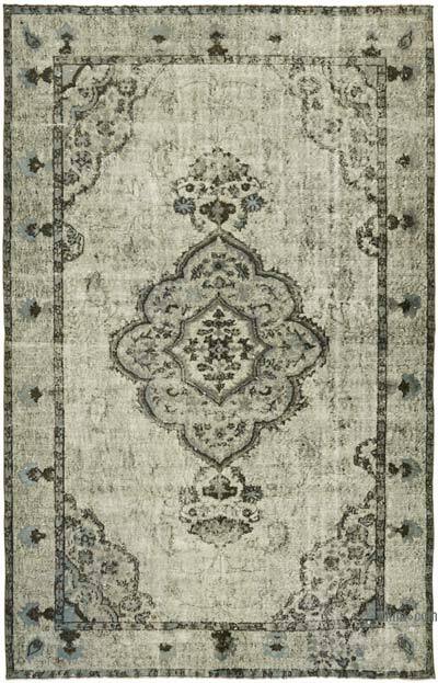 Mavi El Oyması Boyalı Halı - 194 cm x 291 cm