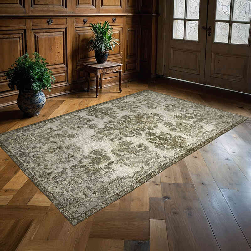 Hand Carved Over-Dyed Rug - 5' 6" x 8' 4" (66" x 100") - K0062466