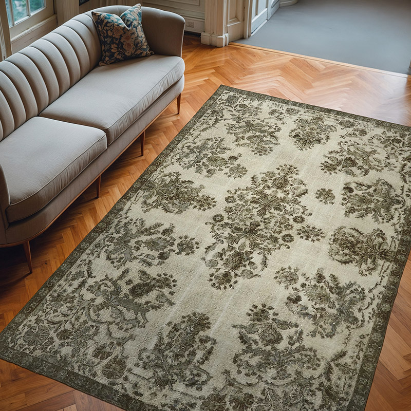 Hand Carved Over-Dyed Rug - 6' 9" x 9' 9" (81" x 117") - K0062478