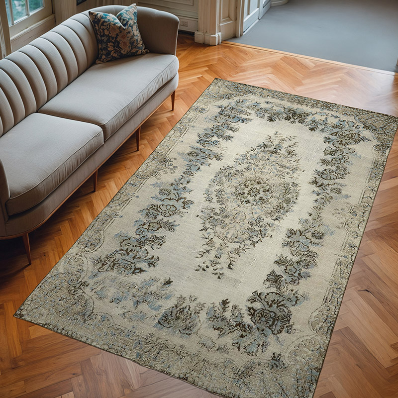 Alfombra Tallada a Mano Sobre Teñida - 173 cm x 284 cm - K0062479