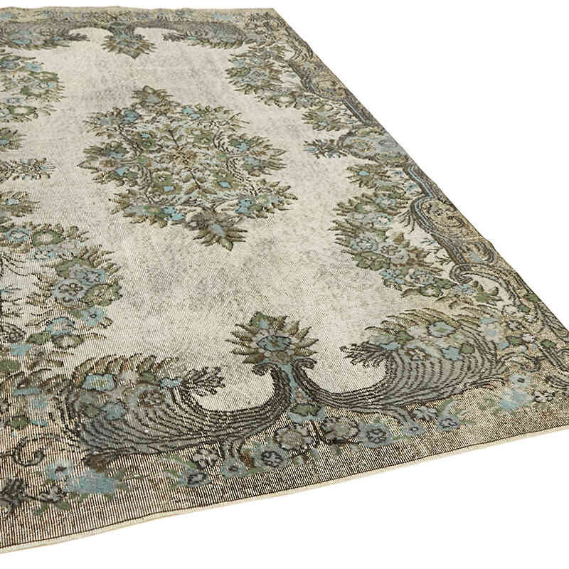 Gris Alfombra Tallada a Mano Sobre Teñida - 177 cm x 291 cm - K0062480