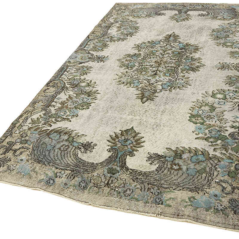 Gris Alfombra Tallada a Mano Sobre Teñida - 177 cm x 291 cm - K0062480