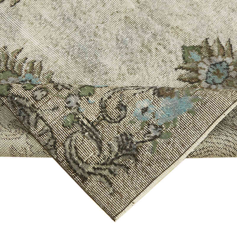Gris Alfombra Tallada a Mano Sobre Teñida - 177 cm x 291 cm - K0062480