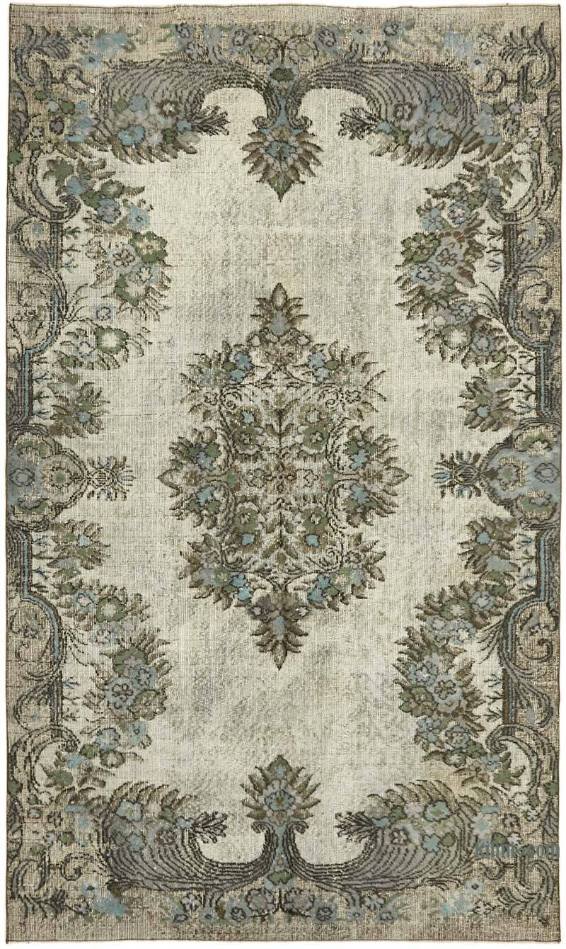 Gris Alfombra Tallada a Mano Sobre Teñida - 177 cm x 291 cm - K0062480