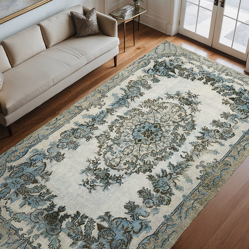 Alfombra Tallada a Mano Sobre Teñida - 198 cm x 323 cm - K0062485