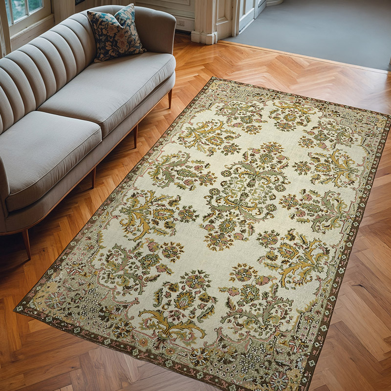 El Oyması Boyalı Halı - 186 cm x 302 cm - K0062488