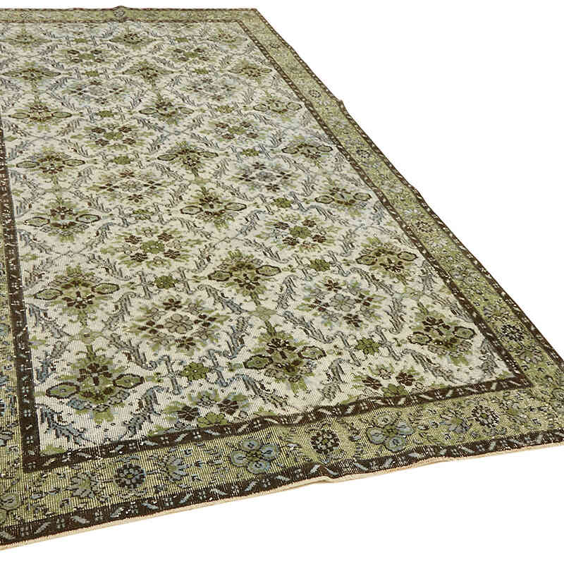 Azul Alfombra Tallada a Mano Sobre Teñida - 163 cm x 306 cm - K0062489