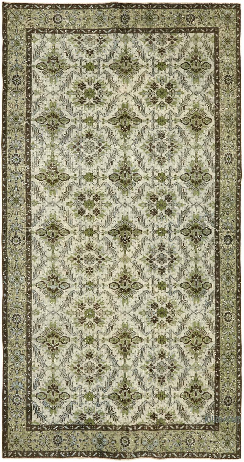 Azul Alfombra Tallada a Mano Sobre Teñida - 163 cm x 306 cm - K0062489