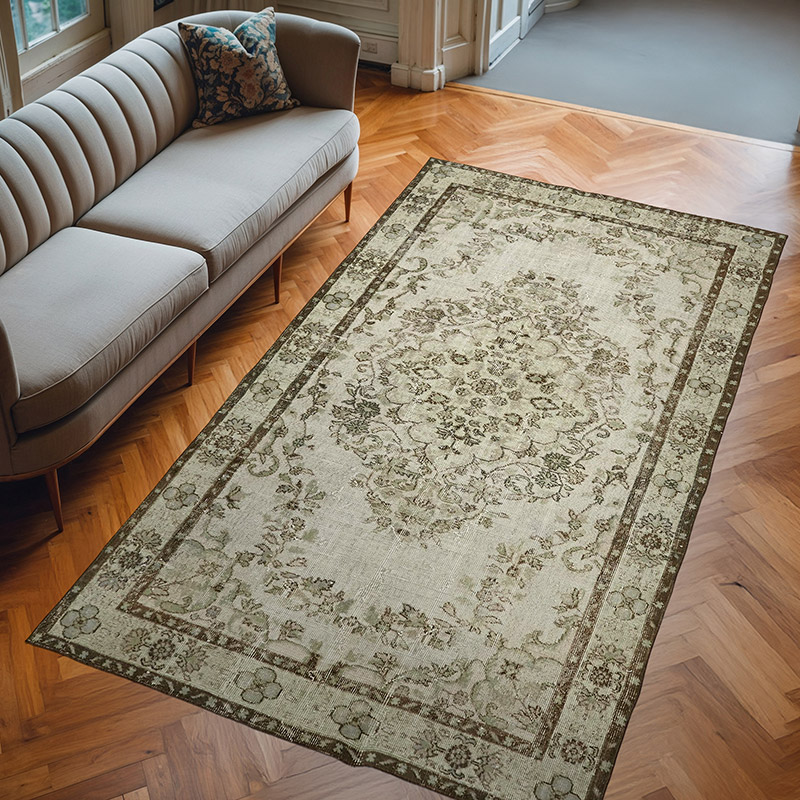 Alfombra Tallada a Mano Sobre Teñida - 182 cm x 309 cm - K0062490