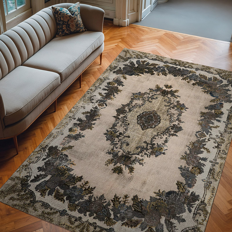 El Oyması Boyalı Halı - 217 cm x 313 cm - K0062494