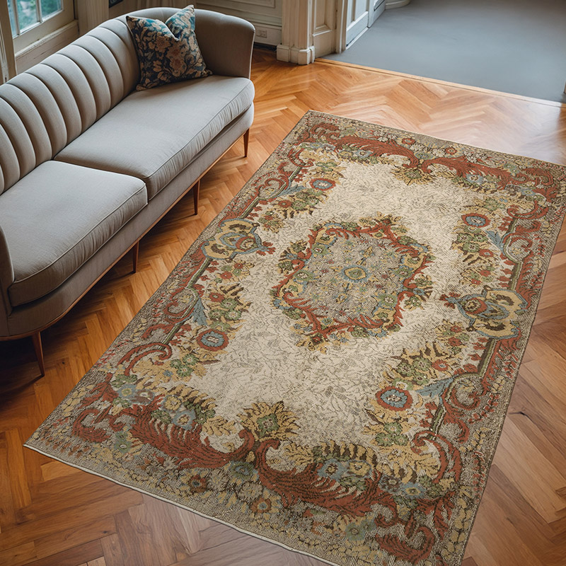 Alfombra Tallada a Mano Sobre Teñida - 180 cm x 292 cm - K0062514