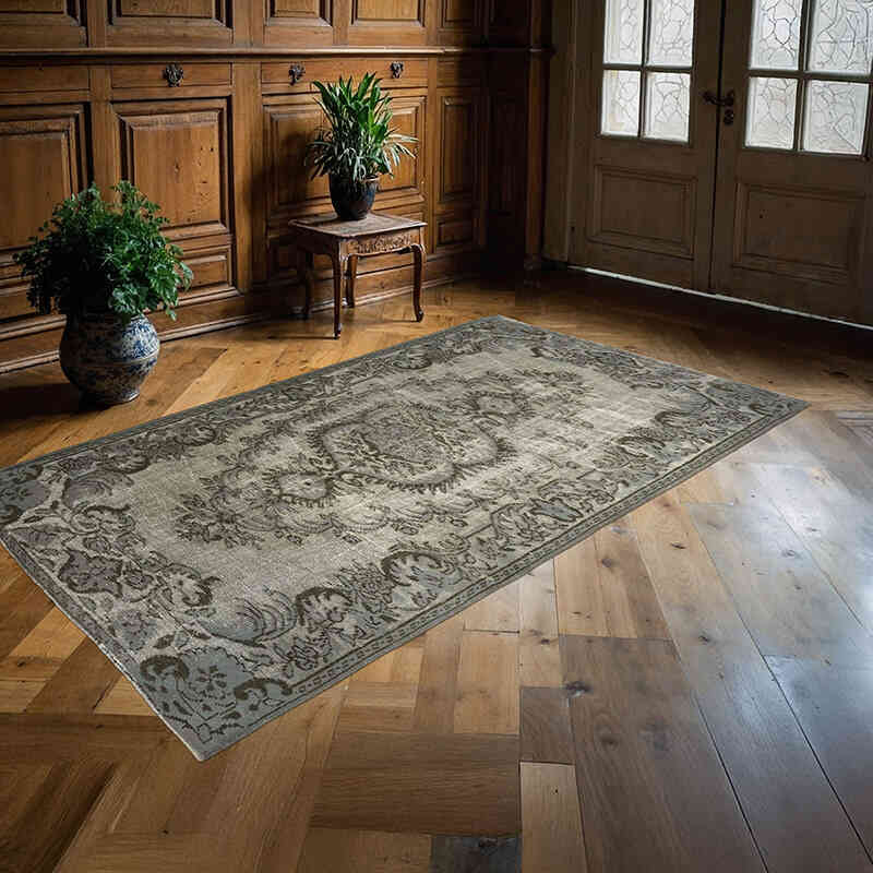 Hand Carved Over-Dyed Rug - 4' 10" x 7' 11" (58" x 95") - K0062539